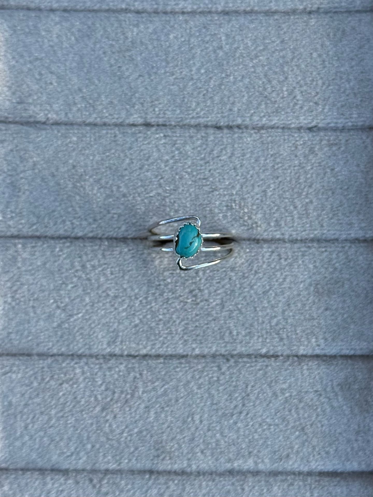 Native American Navajo Sterling Silver Turquoise Ring Size 5 3