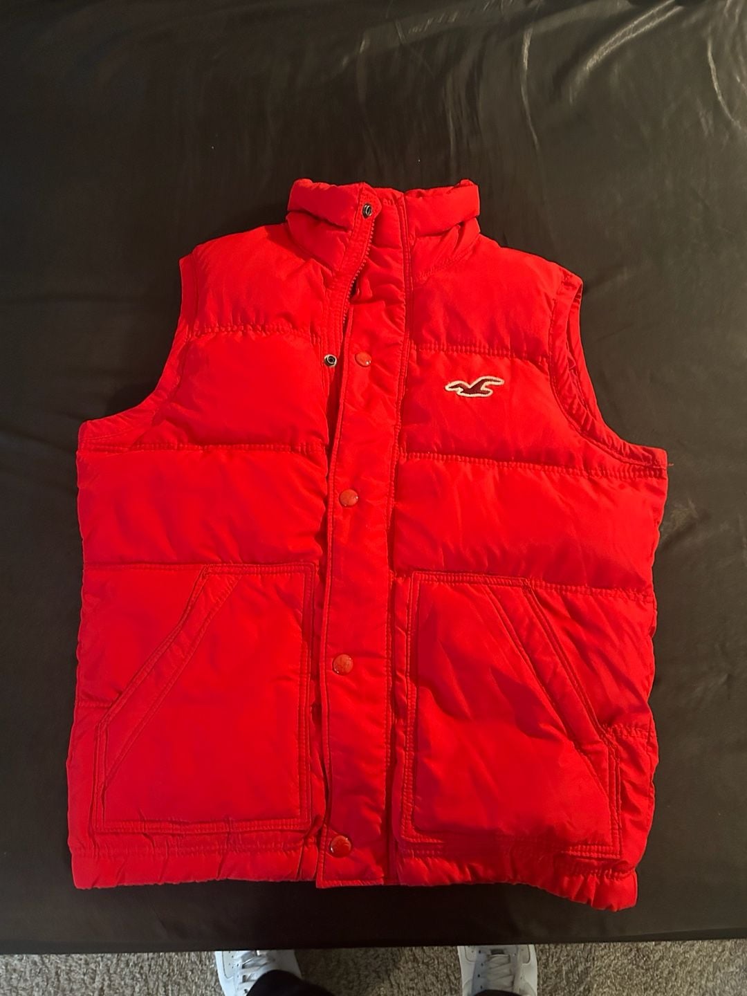 Hollister Men's Redondo Down Puffer Vest Jacket Red Size Large 2