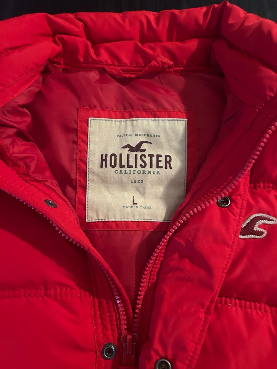 Hollister Men's Redondo Down Puffer Vest Jacket Red Size Large 3