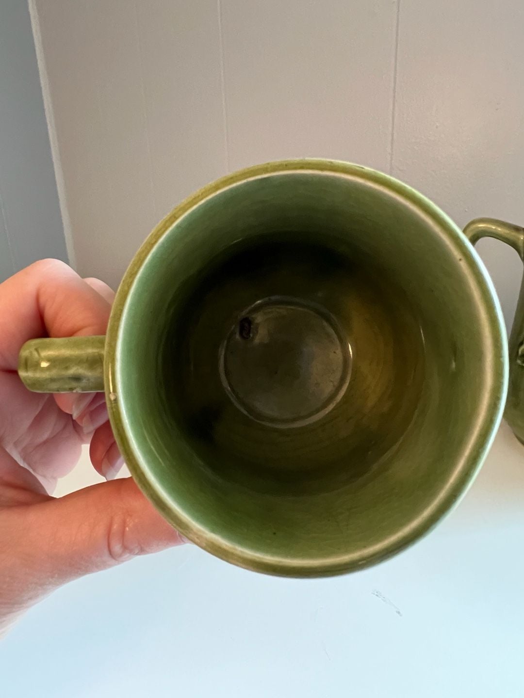 Vintage Japanese Green Ceramic Tea Set with Fruit and Vegetable Motif, 6-Piece 12