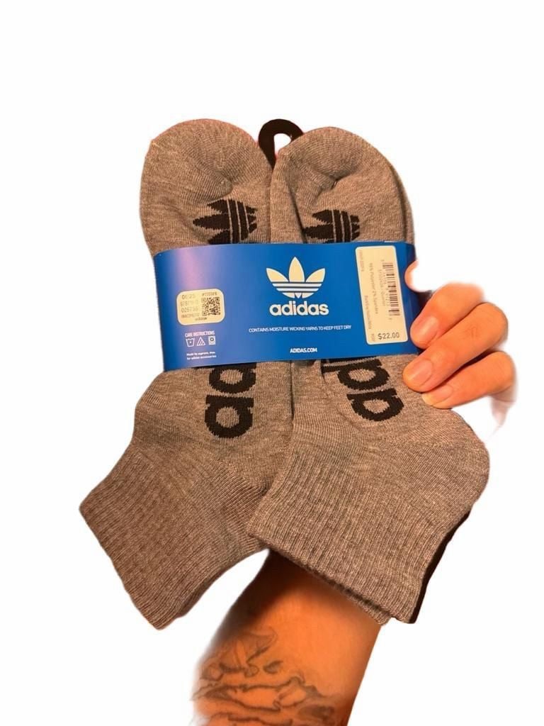 adidas Originals Trefoil Quarter Socks 6-Pack Heather Grey 1