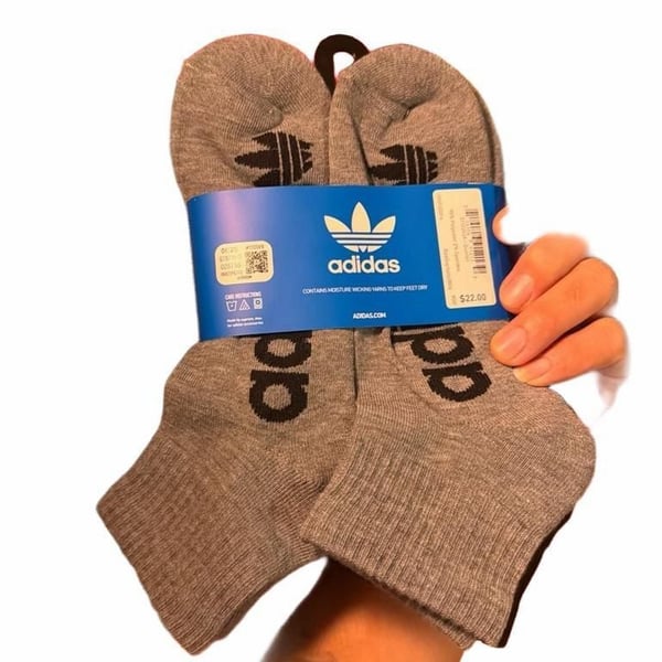 adidas Originals Trefoil Quarter Socks 6-Pack Heather Grey