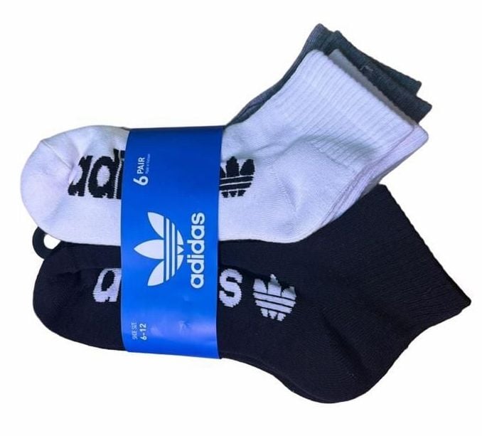 adidas Originals Trefoil Quarter Socks 6-Pack Heather Grey 2