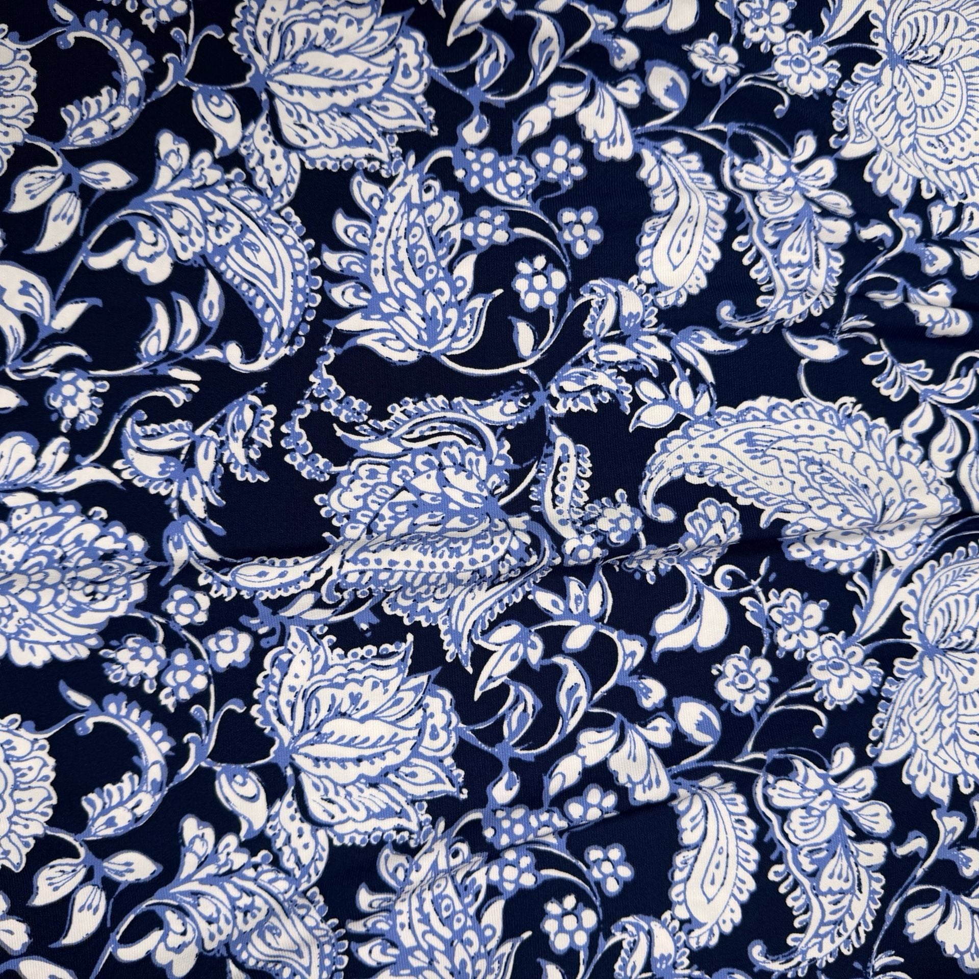 Tommy Hilfiger Blue and White Floral Paisley Print Short Sleeve Dress Size 4 6