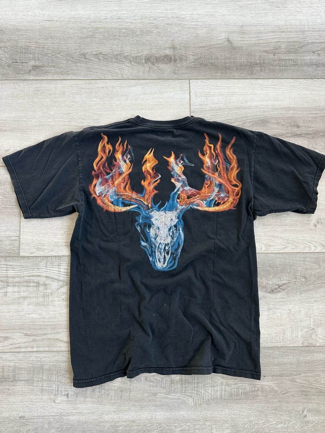 Bone Head Outfitters A Force of Nature Flaming Deer Skull Graphic T-Shirt 3