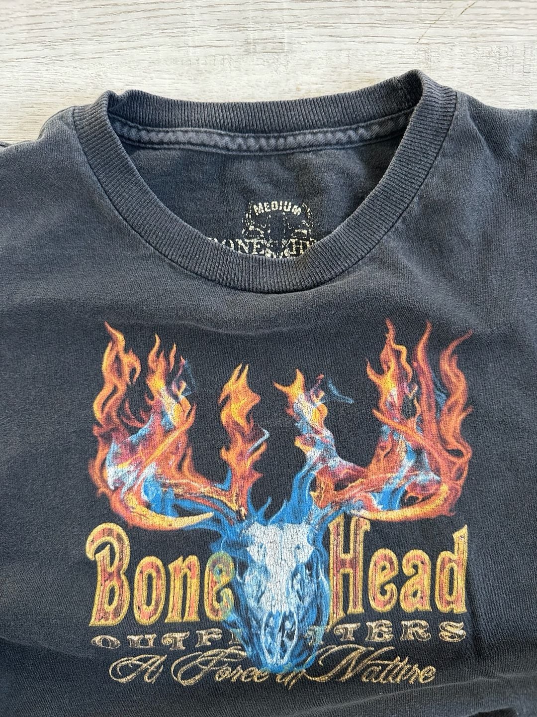 Bone Head Outfitters A Force of Nature Flaming Deer Skull Graphic T-Shirt 4