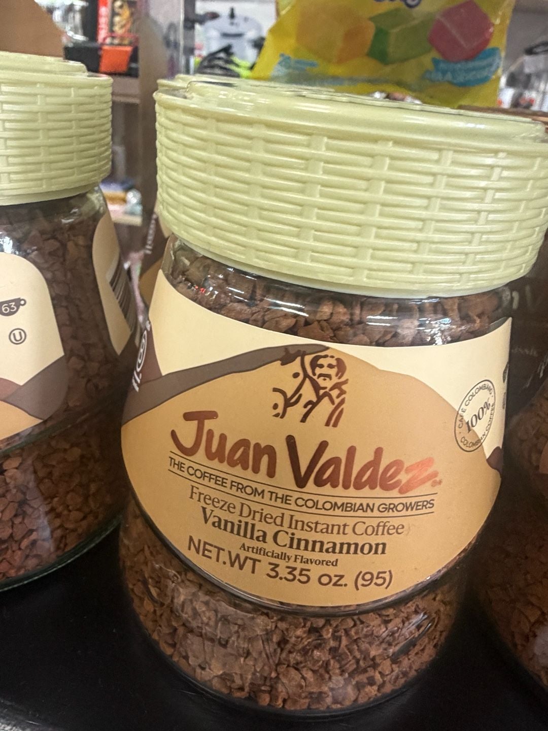 Juan Valdez Freeze Dried Instant Coffee Vanilla Cinnamon Pack of 2 3