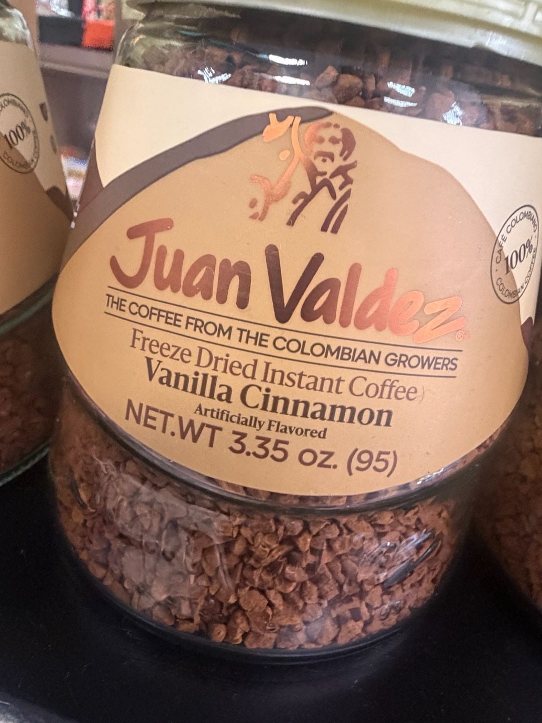 Juan Valdez Freeze Dried Instant Coffee Vanilla Cinnamon Pack of 2 5