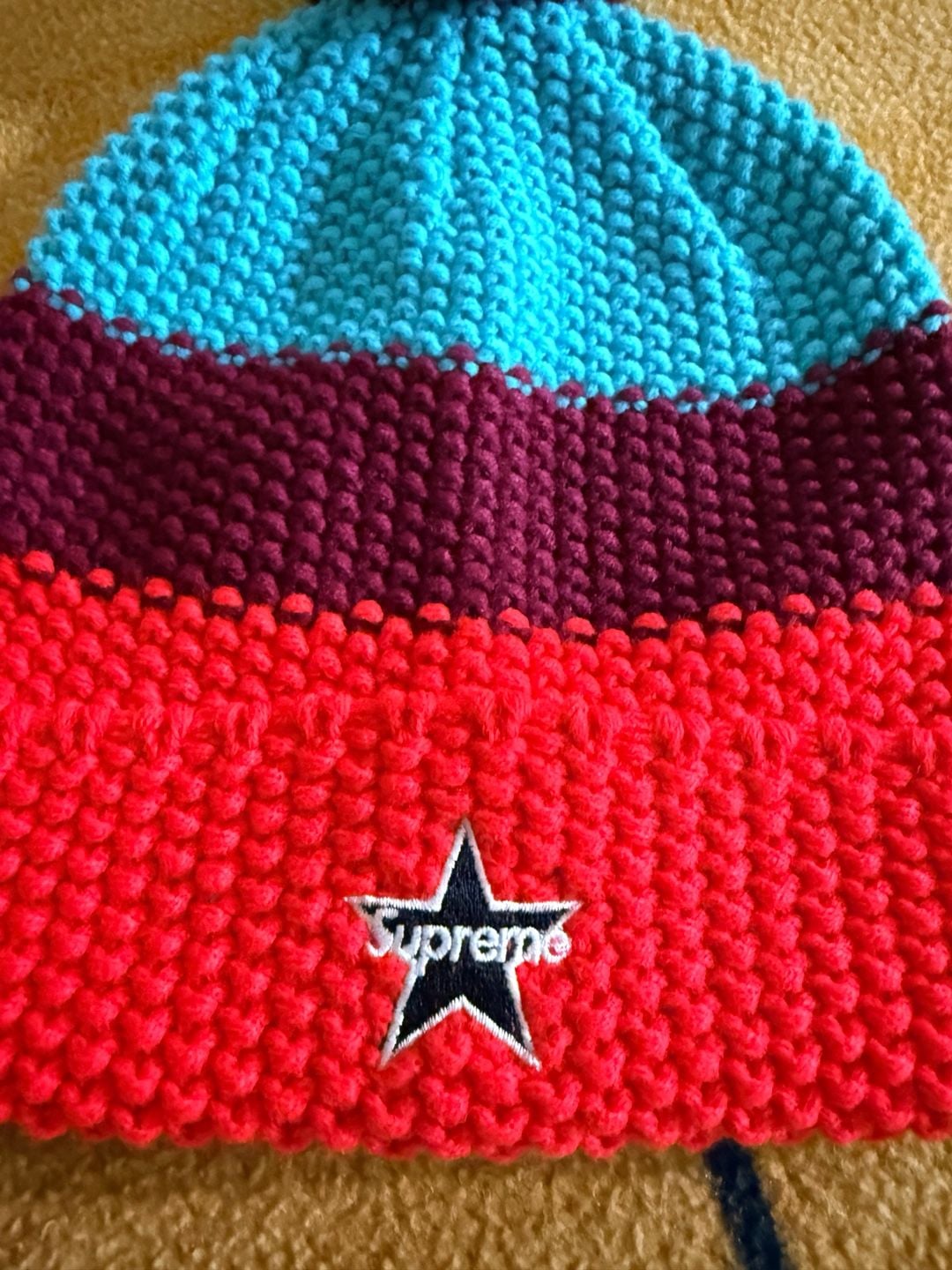 Supreme Gradient Crochet Beanie Red FW22 2