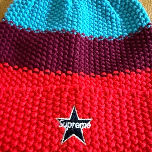 Supreme Gradient Crochet Beanie Red FW22