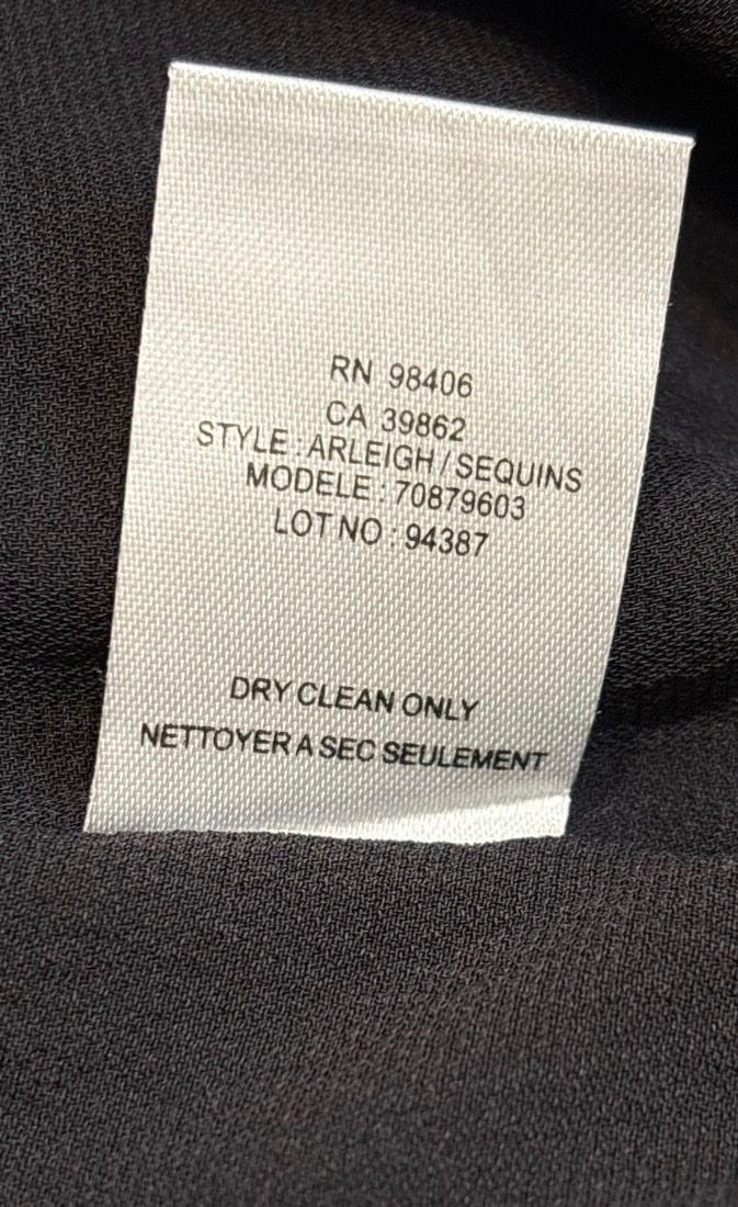 Theory Arleigh Sequin Silk Dress Black Size 4 8