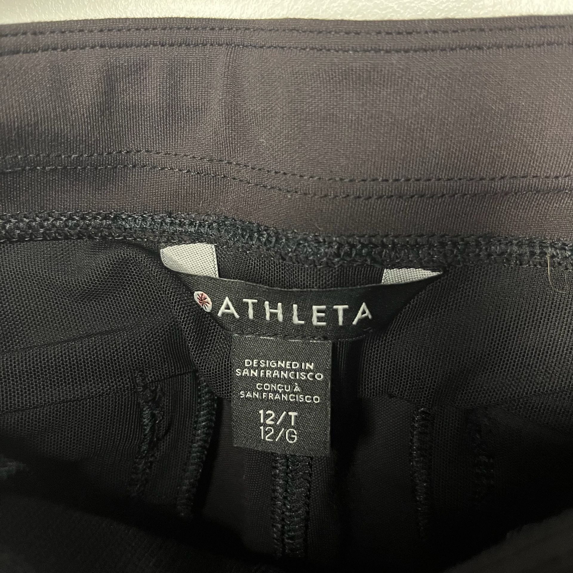 Athleta Black Pants Size 12/T 12/G Side Stripe 3