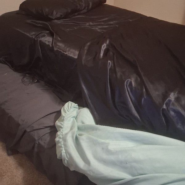Black Fitted Sheet and Pillowcase Set