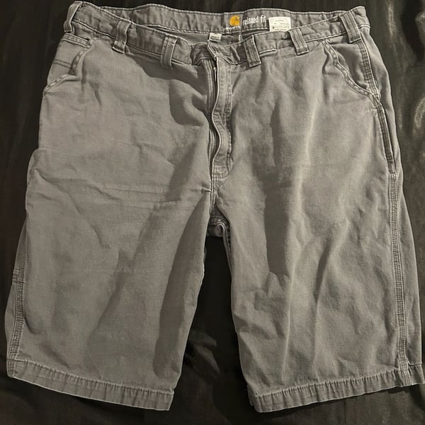 Carhartt Relaxed Fit Gray Canvas Utility Work Shorts Men's Size 44