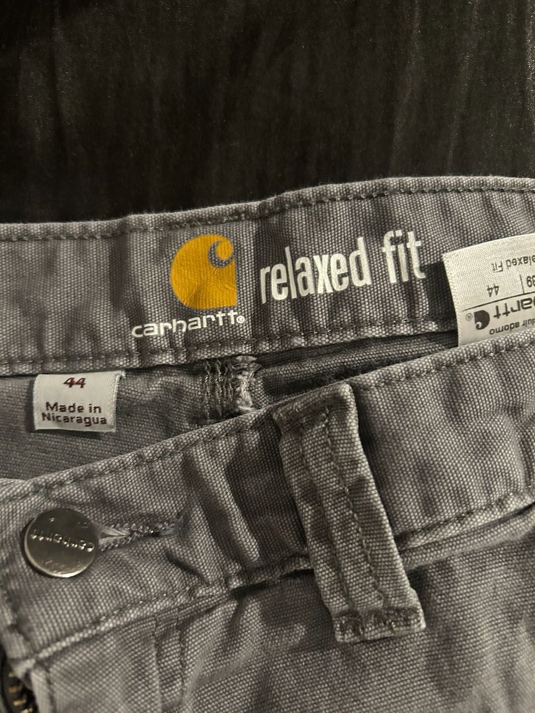 Carhartt Relaxed Fit Gray Canvas Utility Work Shorts Men's Size 44 3