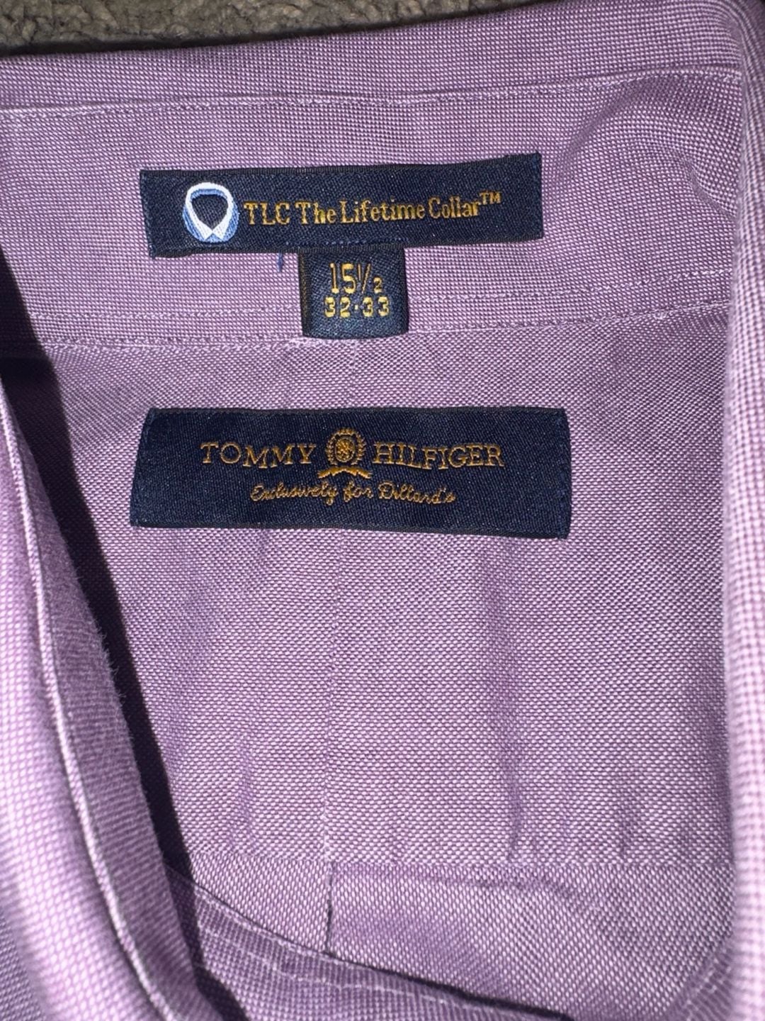 Tommy Hilfiger TLC The Lifetime Collar Purple Dress Shirt Size 15.5 32-33 3