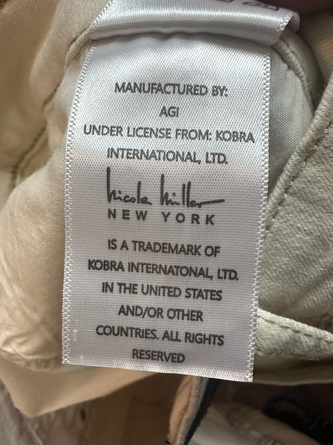 Nicole Miller New York Soho High Rise Skinny Pants Size 10 Cream 4