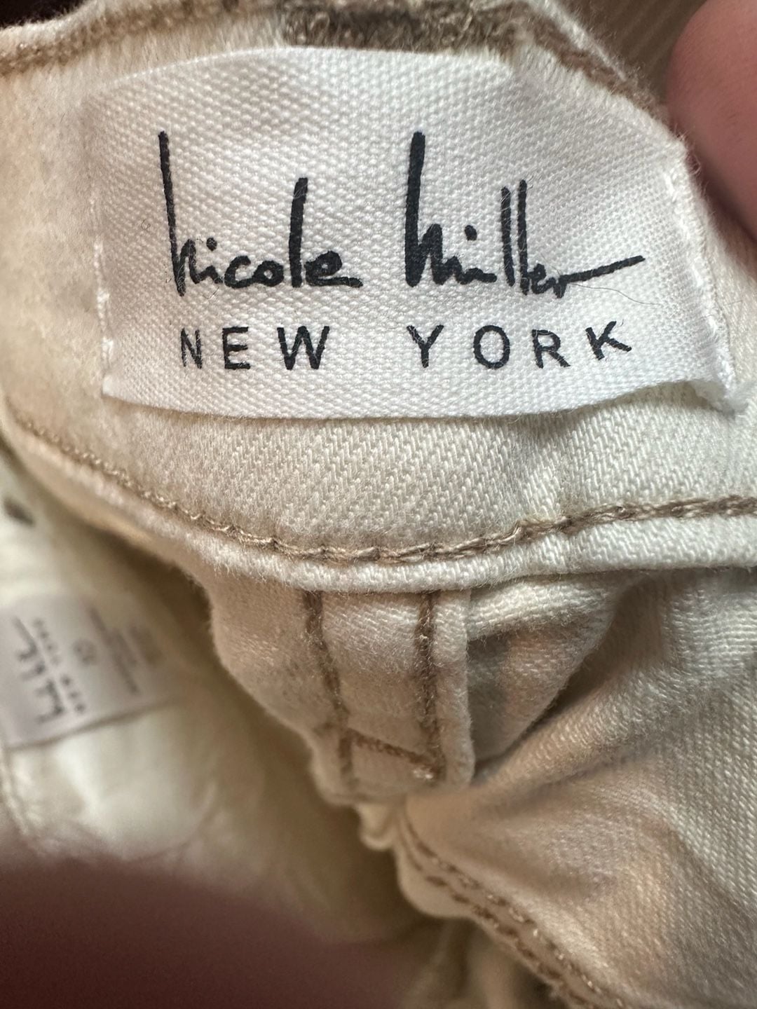 Nicole Miller New York Soho High Rise Skinny Pants Size 10 Cream 7