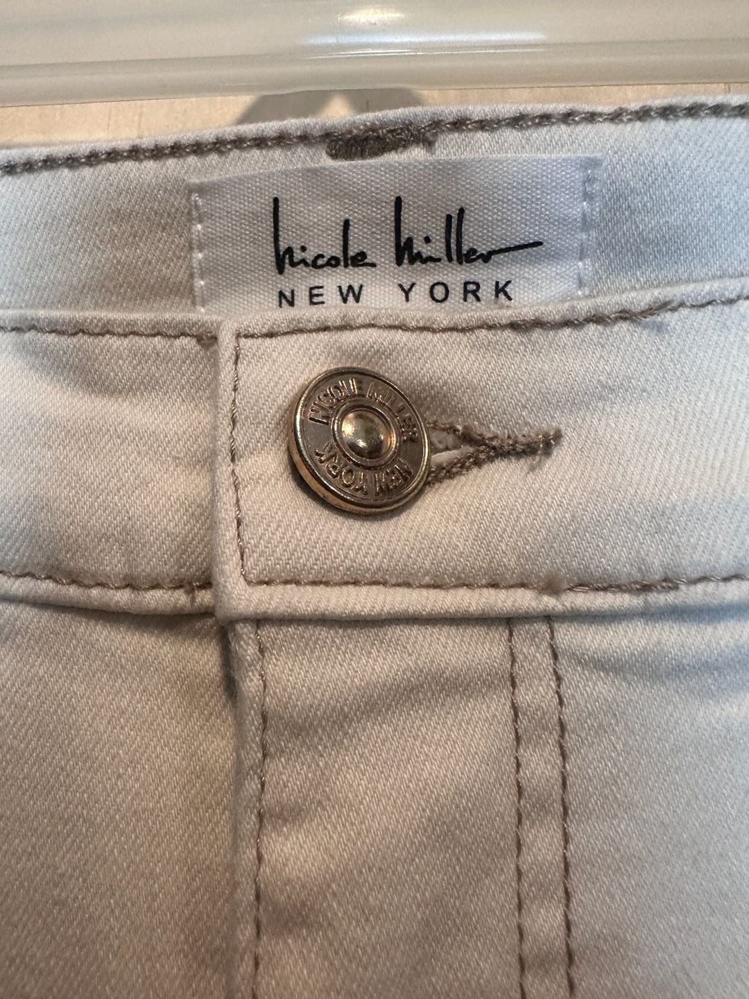 Nicole Miller New York Soho High Rise Skinny Pants Size 10 Cream 11