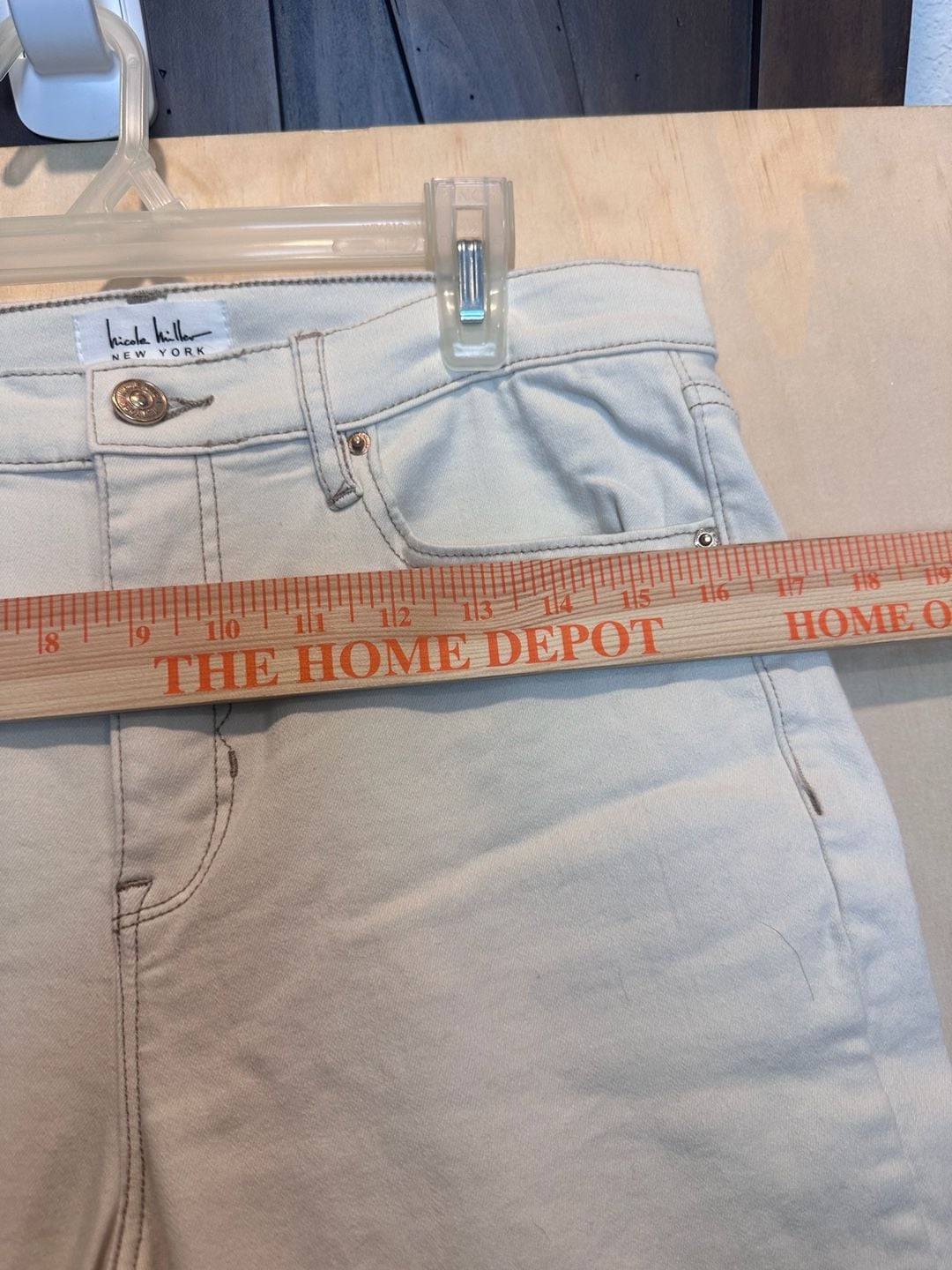 Nicole Miller New York Soho High Rise Skinny Pants Size 10 Cream 12