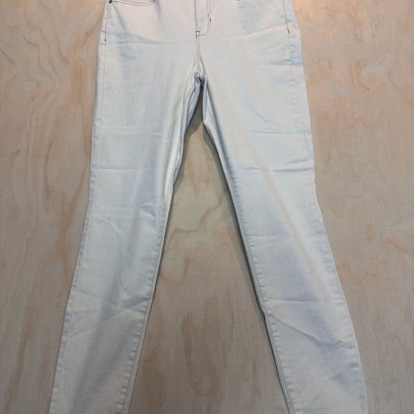 Nicole Miller New York Soho High Rise Skinny Pants Size 10 Cream