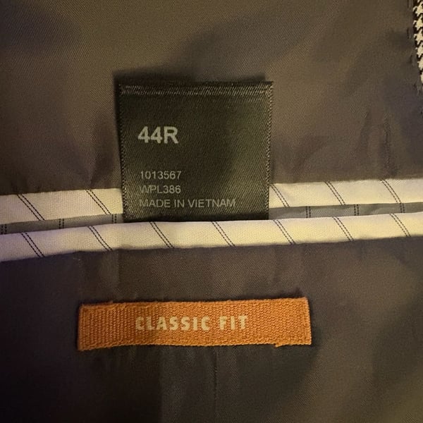 Haggar Clothing Co. Classic Fit Houndstooth Two-Button Blazer Jacket 44R