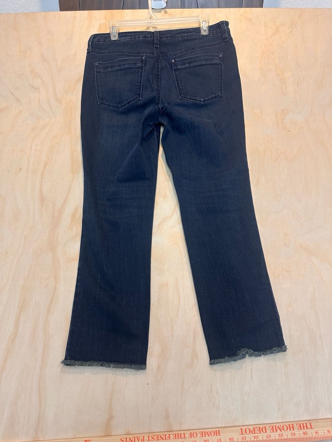 Bandolino Dark Wash Denim Jeans with Raw Fringe Hem 12