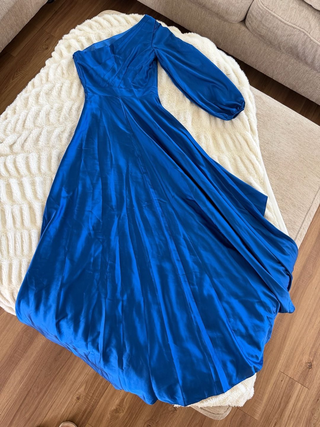 Mac Duggal One Shoulder High Low Gown in Royal Blue, Size 0 8