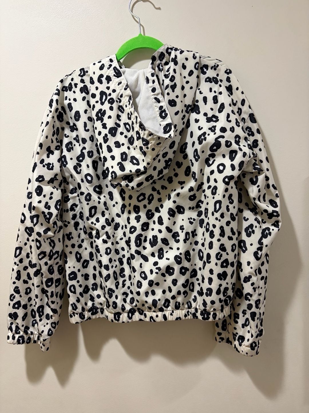 Champion Girls Leopard Print Hooded Half-Zip Windbreaker Jacket Size Medium 3