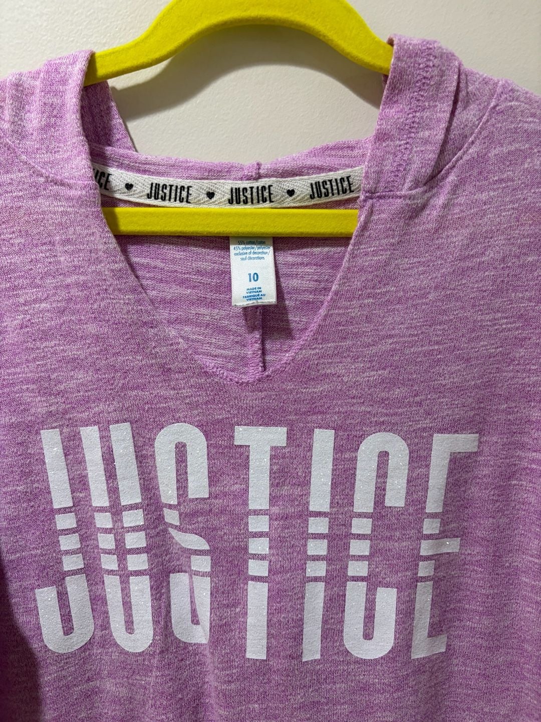 Justice Girls Hooded Long Sleeve Graphic Top Size 10 Varsity Stripe 4