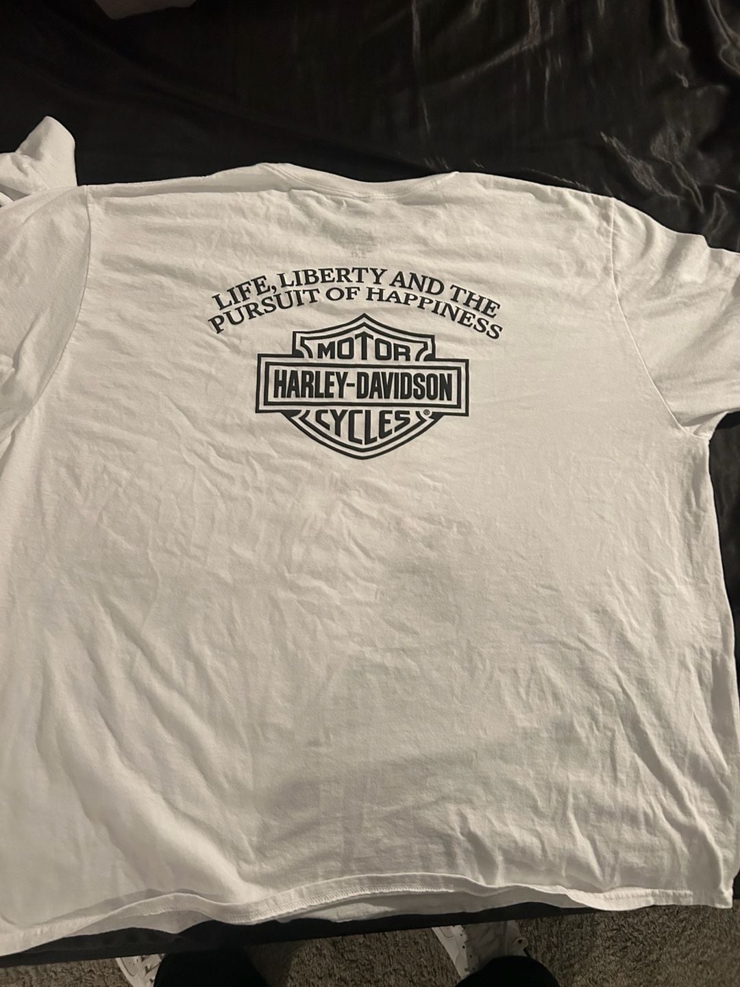 Harley-Davidson Men's #1 Racing Logo Long Sleeve White T-Shirt 4