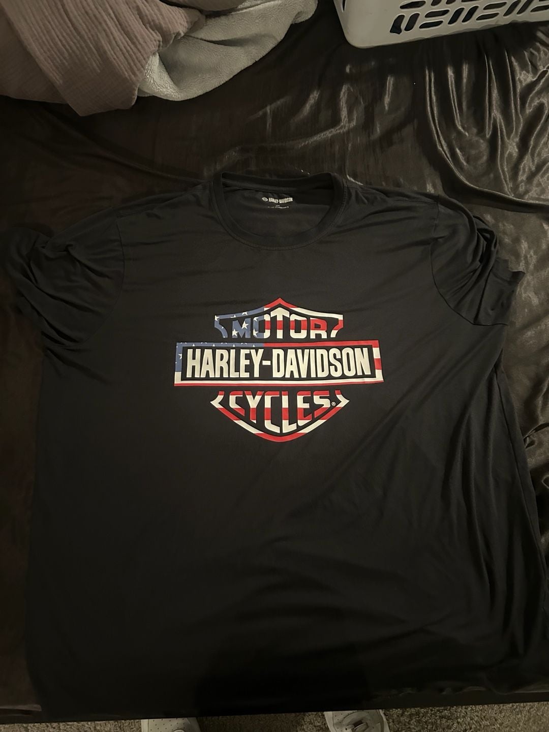 Harley-Davidson Men's Stars & Stripes Bar & Shield Black Short Sleeve T-Shirt 3XL 2