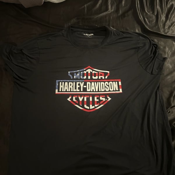 Harley-Davidson Men's Stars & Stripes Bar & Shield Black Short Sleeve T-Shirt 3XL