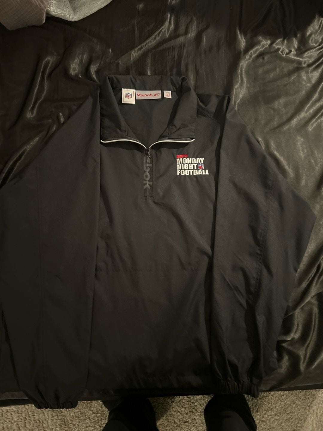 Reebok NFL Monday Night Football Black 1/4 Zip Pullover Jacket Size L 2