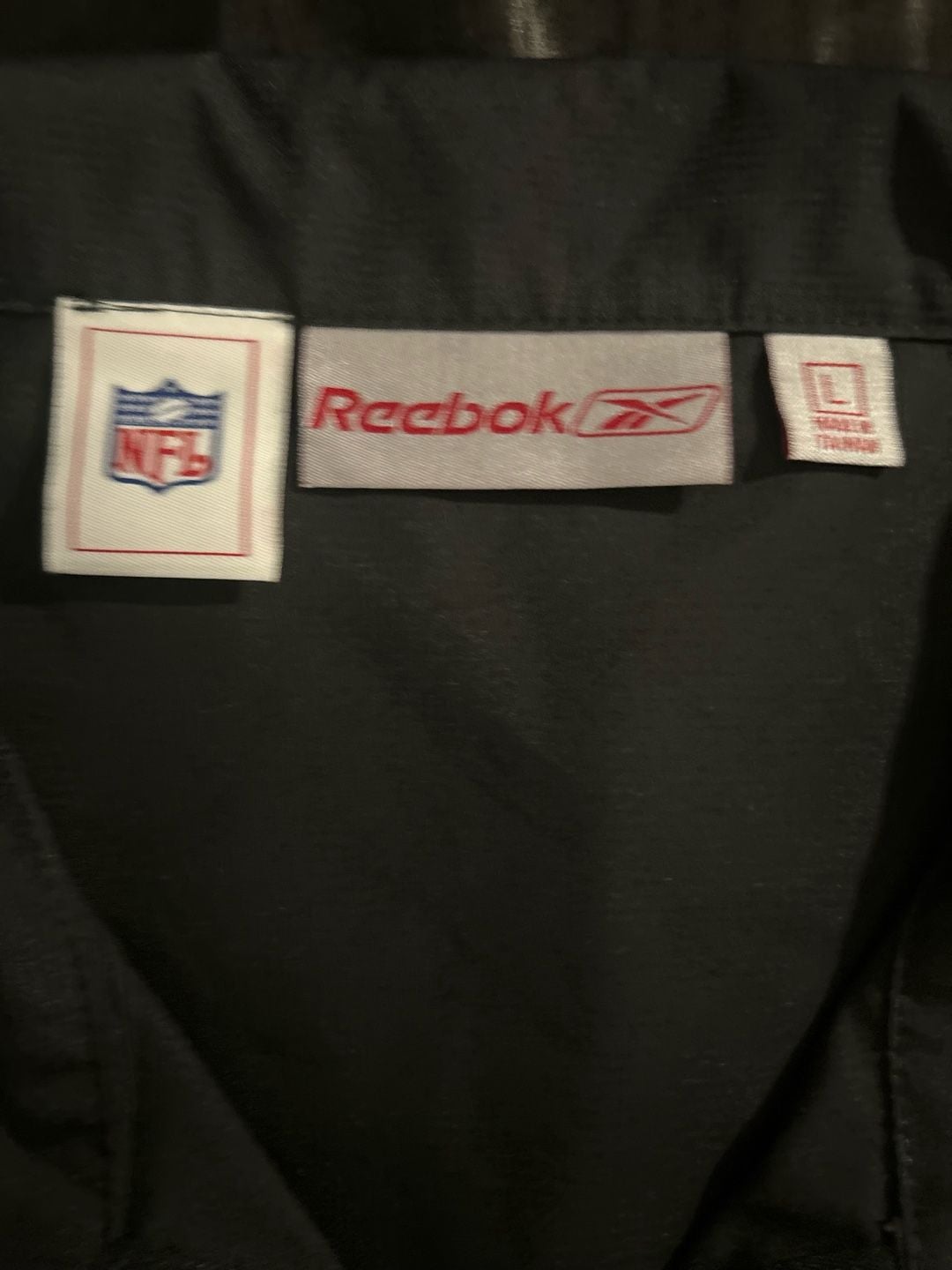 Reebok NFL Monday Night Football Black 1/4 Zip Pullover Jacket Size L 3