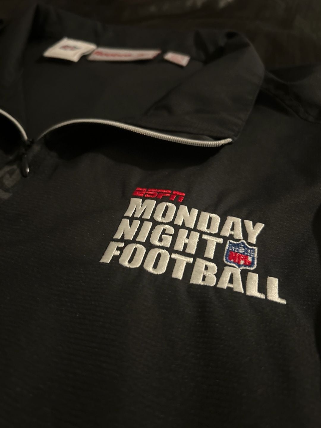 Reebok NFL Monday Night Football Black 1/4 Zip Pullover Jacket Size L 4