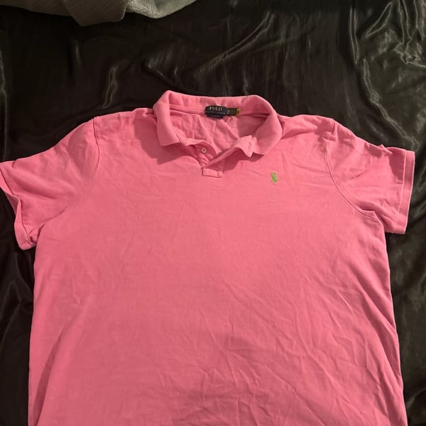 Polo Ralph Lauren Classic Fit Pink Polo Shirt with Green Pony Size XXL