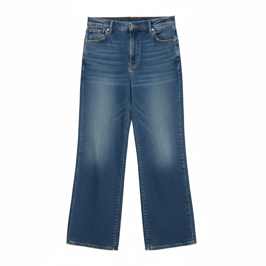 NWT Free Assembly High Rise Wide Leg Jeans in Dark Indigo Wash 3