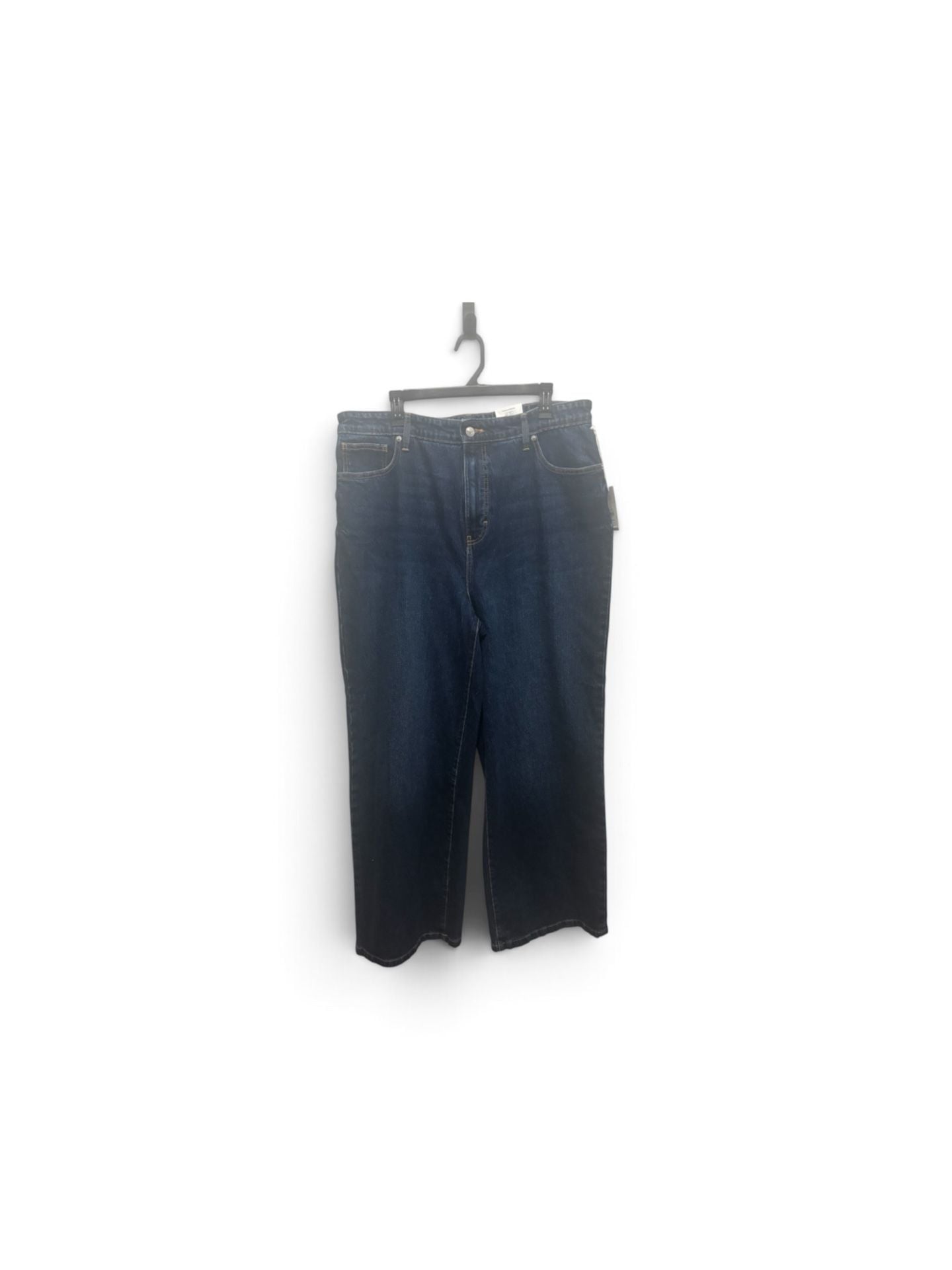 NWT Free Assembly High Rise Wide Leg Jeans in Dark Indigo Wash 4