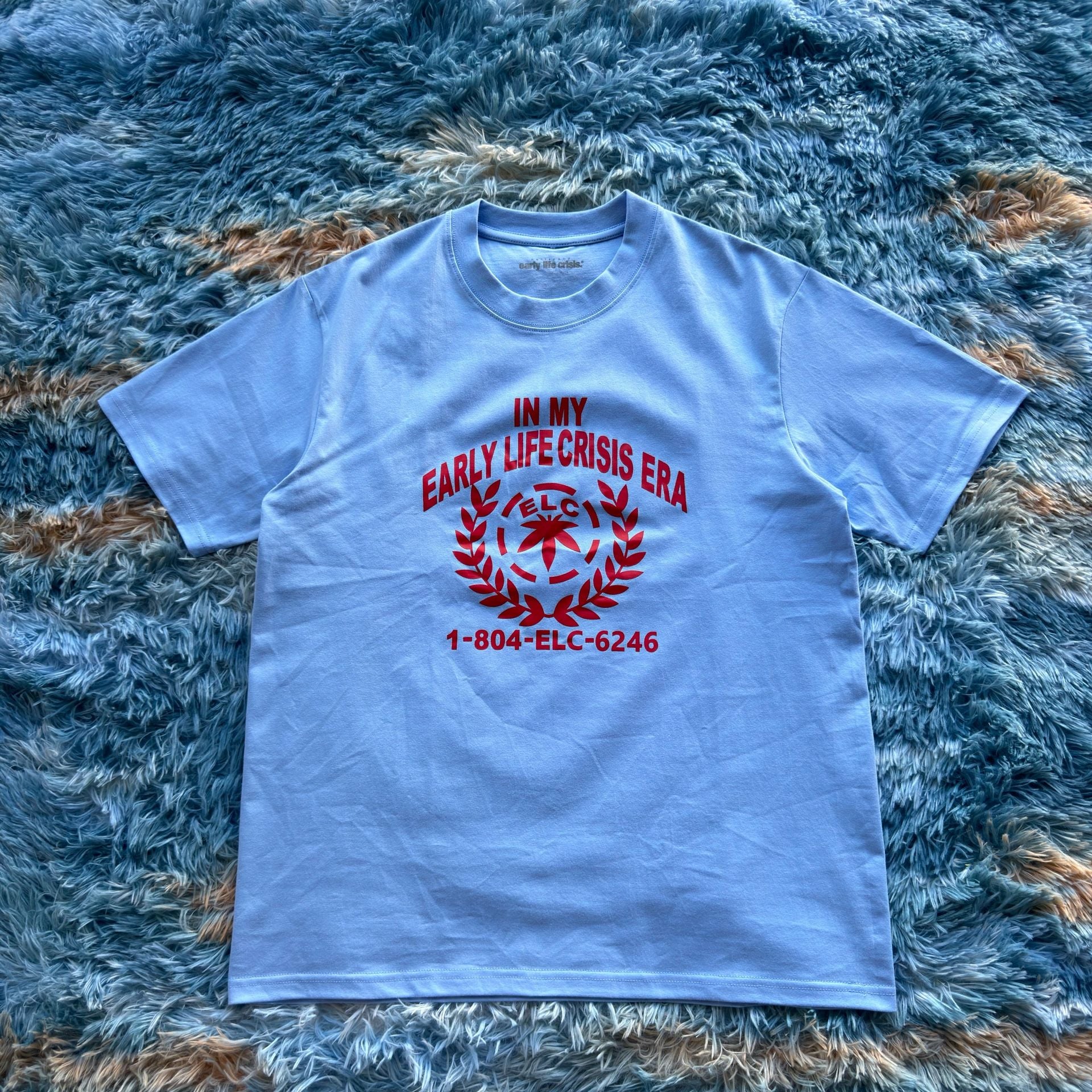 Nettspend Early Life Crisis ELC Era Graphic T-Shirt Light Blue 2