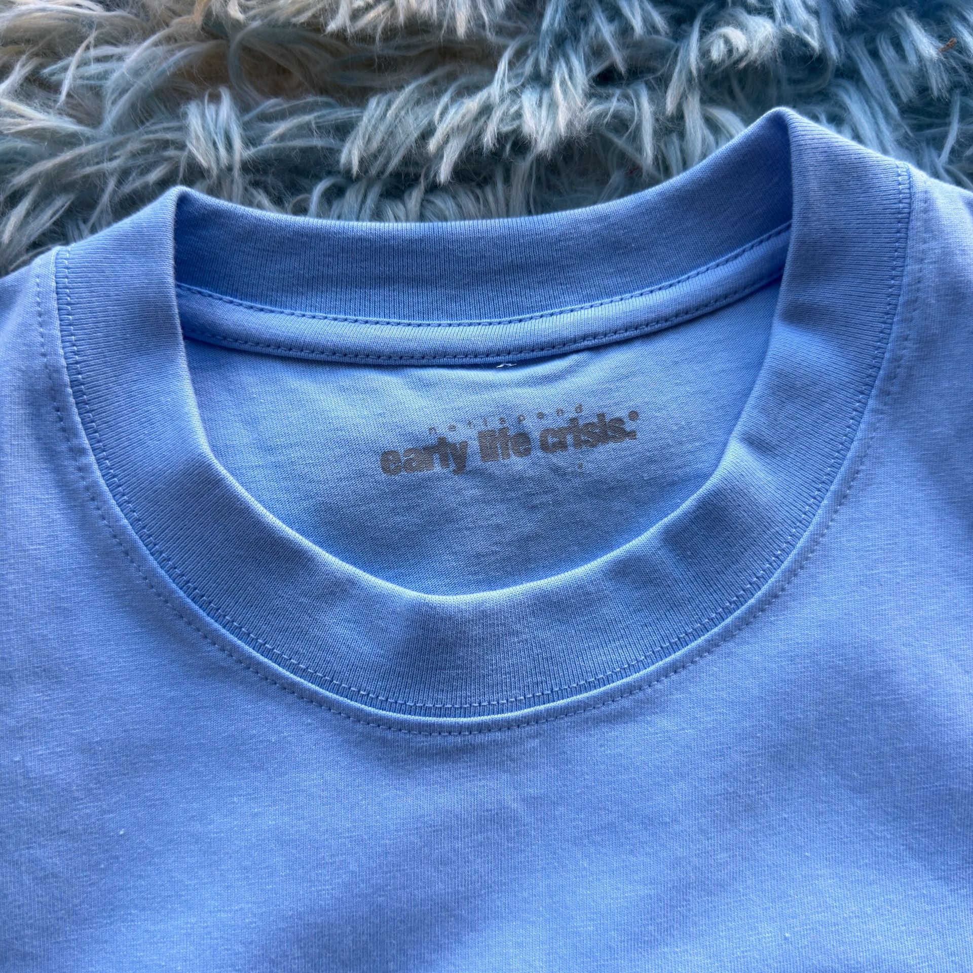 Nettspend Early Life Crisis ELC Era Graphic T-Shirt Light Blue 4