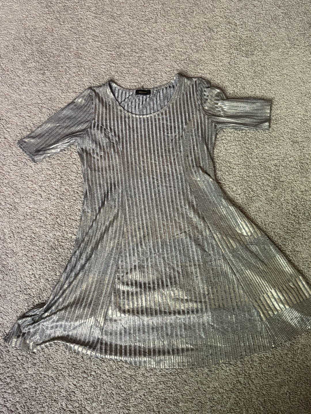 Band of Gypsies x Zoe & Rose Silver A-Line Fit n Flare Mini Dress - Size Large 3