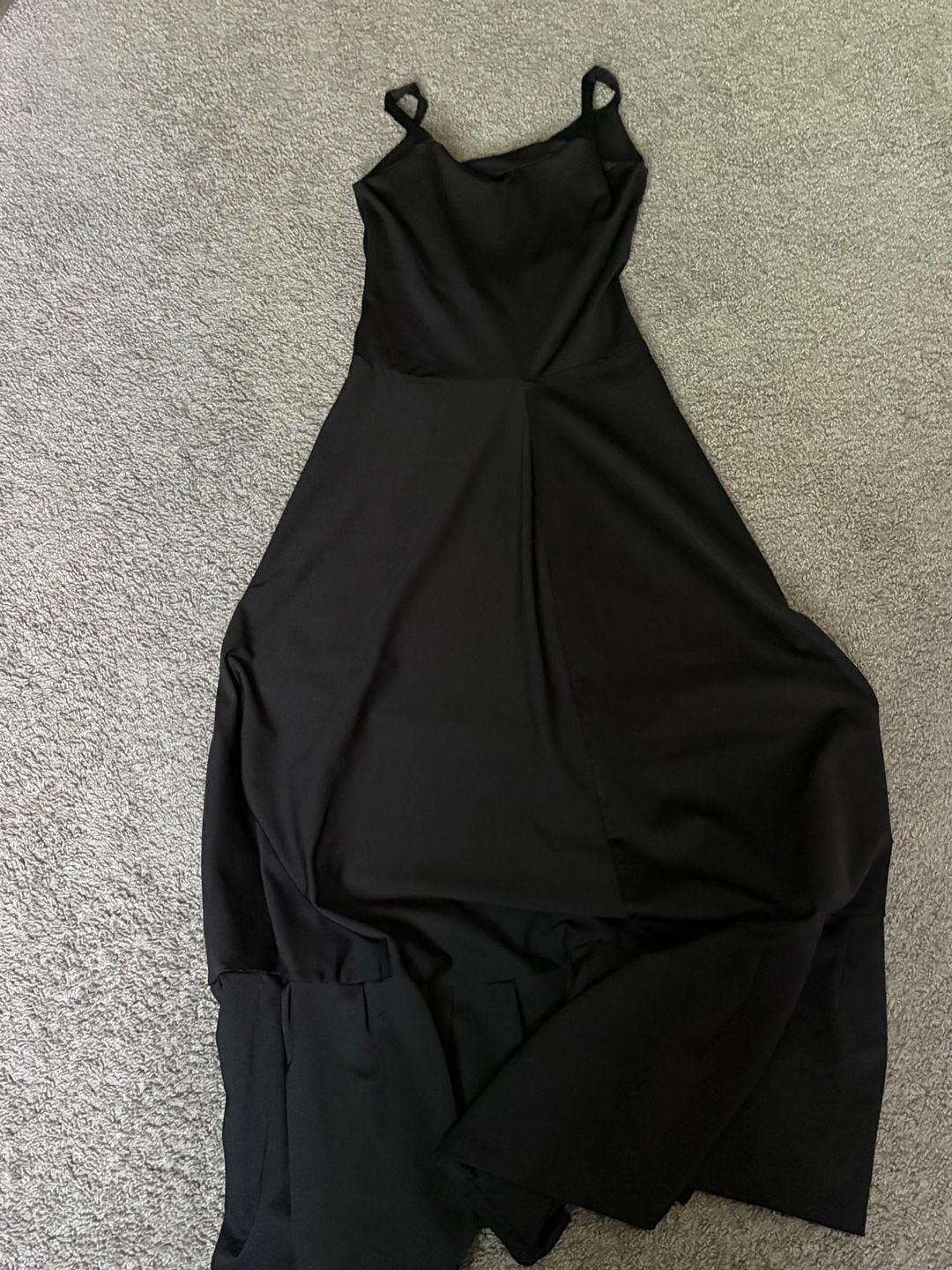 Black Waist Ruched A-Line Slip Dress For Women, Tea-Length Summer Swing Dress - .com, 1