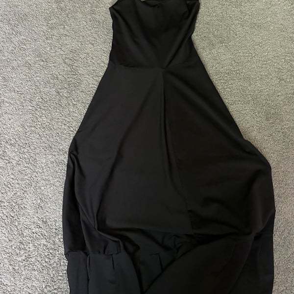 Black Waist Ruched A-Line Slip Dress For Women, Tea-Length Summer Swing Dress - .com,
