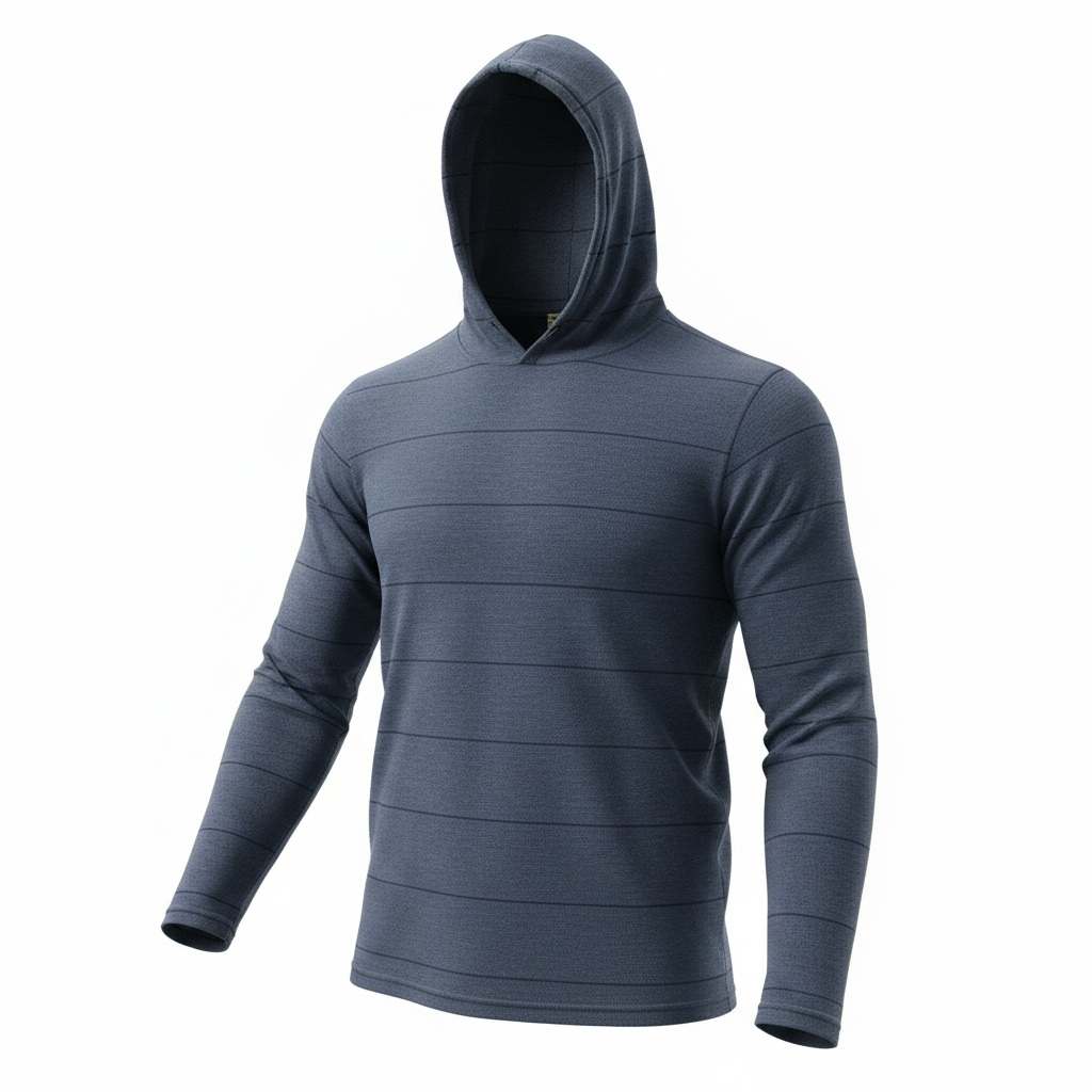 Rip Curl Men's Plain Stripe Hooded T-shirt - Navy/White Stripe - Size L 2