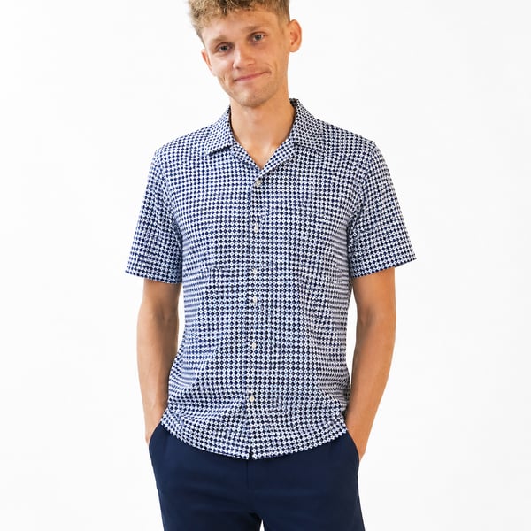PGA Tour ProSeries Athletic Fit Short Sleeve Geometrical Print Polo Shirt