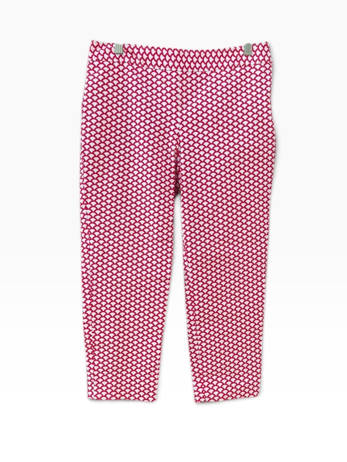 Talbots Chatham Red Scallop Print Twill Cropped Pants 6P 2