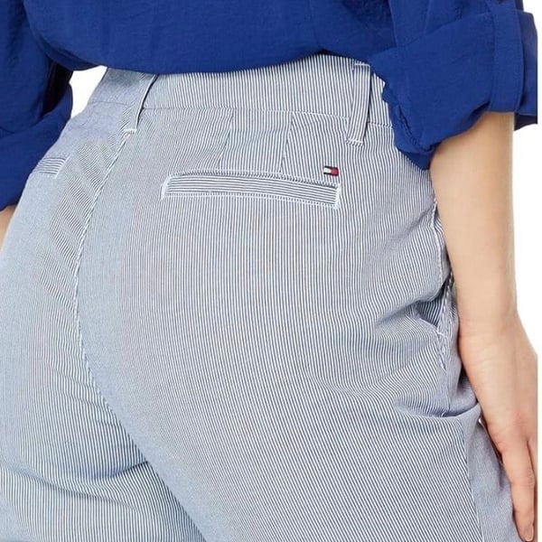 Tommy Hilfiger Women's Blue and White PinStriped Chino Pants Size 4