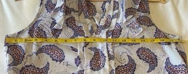 Skies Are Blue Paisley Print Sleeveless Blouse Petite Size XS Slit Ruffle Tank 7