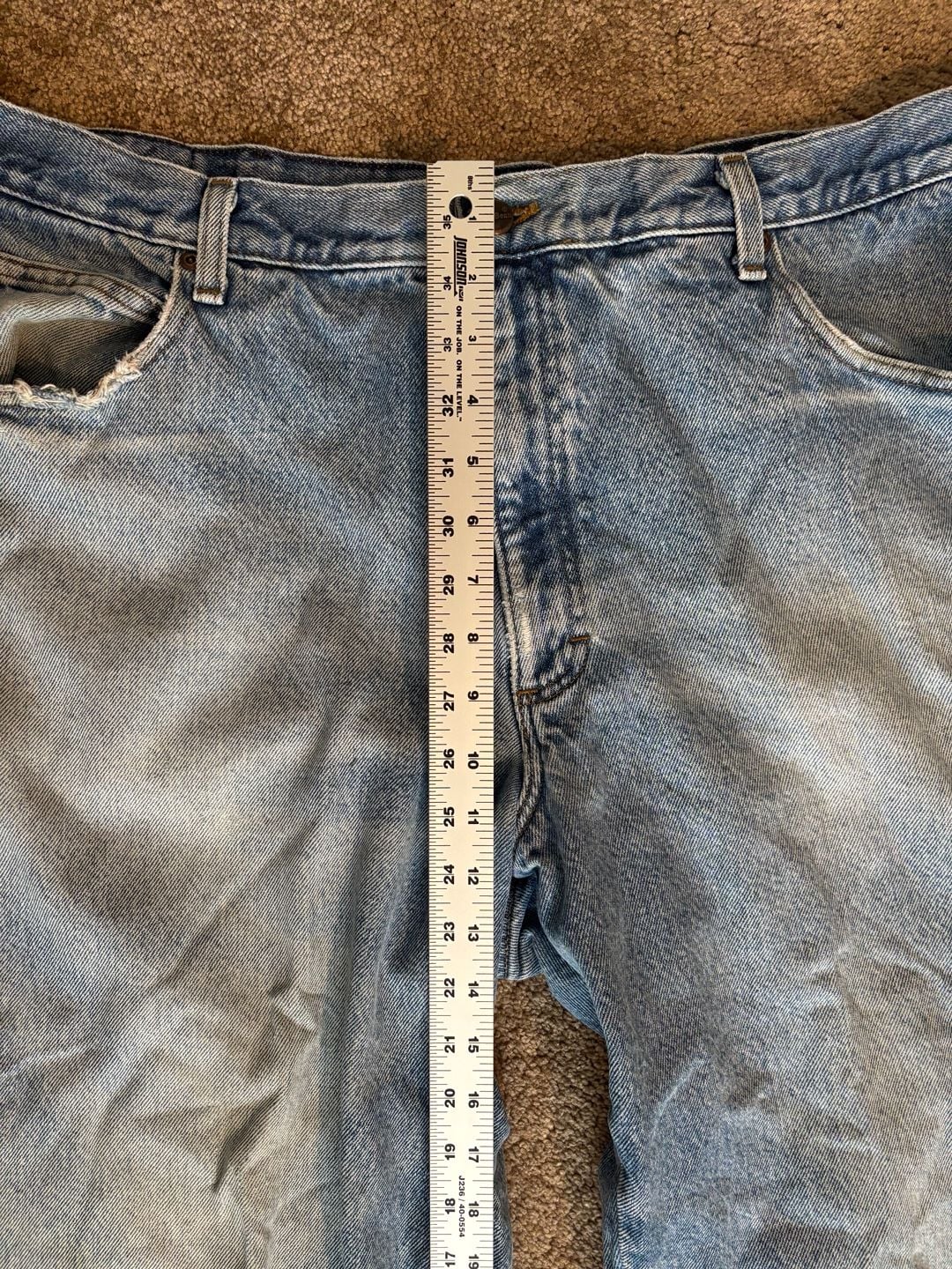 Vintage L.L. Bean Jeans Mens 42x32 Flannel Lined Plaid Natural Fit Workwear Blue 6